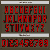 Custom Olive Red-Black 3 Colors Arm Shapes Authentic Salute To Service Baseball Jersey