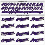 Custom White Purple-Black 3 Colors Arm Shapes Authentic Baseball Jersey