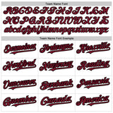 Custom White Crimson-Black 3 Colors Arm Shapes Authentic Baseball Jersey