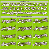 Custom Neon Green White-Brown 3 Colors Arm Shapes Authentic Baseball Jersey