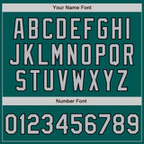 Custom Midnight Green Gray-Black 3 Colors Arm Shapes Authentic Baseball Jersey