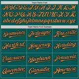 Custom Midnight Green Old Gold-Black 3 Colors Arm Shapes Authentic Baseball Jersey