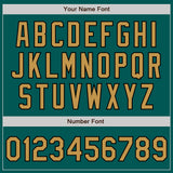 Custom Midnight Green Old Gold-Black 3 Colors Arm Shapes Authentic Baseball Jersey