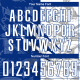 Custom Graffiti Pattern White-Royal Scratch Round Neck Sublimation Basketball Suit Jersey