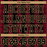 Custom Red Black-Old Gold Round Neck Sublimation Basketball Suit Jersey