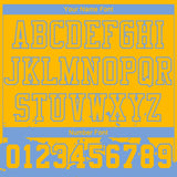 Custom Yellow Light Blue Color Splash Round Neck Sublimation Basketball Suit Jersey