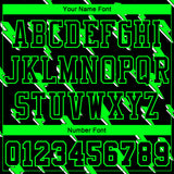 Custom Black Neon Green Lightning Shapes Round Neck Sublimation Basketball Suit Jersey