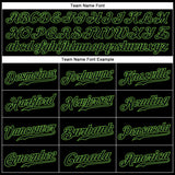 Custom Black Black-Neon Green Authentic Baseball Jersey
