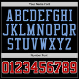 Custom Black Red-Light Blue Authentic Baseball Jersey