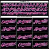 Custom Black White Pinstripe Pink-Light Blue Authentic Baseball Jersey