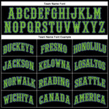 Custom Black Light Blue Pinstripe Neon Green Authentic Baseball Jersey