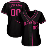 Custom Black Pink Authentic Baseball Jersey