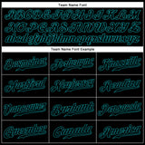 Custom Black Black-Teal Authentic Sleeveless Baseball Jersey
