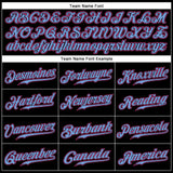 Custom Black Pink-Light Blue Authentic Sleeveless Baseball Jersey