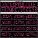 Custom Black Black-Pink Authentic Throwback Basketball Jersey