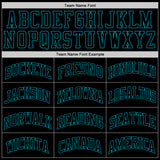 Custom Black Black-Teal Authentic Throwback Basketball Jersey