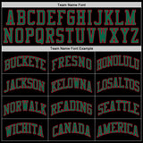 Custom Black Kelly Green-Red Authentic Throwback Basketball Jersey