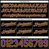 Custom Black Purple-Gold Rainbow For Pride LGBT Authentic Baseball Jersey