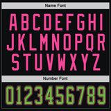 Custom Black Neon Green-Pink Hockey Jersey