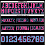 Custom Stitched Black Light Blue-Pink Football Pullover Sweatshirt Hoodie