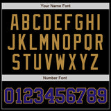 Custom Black Dark Purple-Old Gold Authentic Baseball Jersey