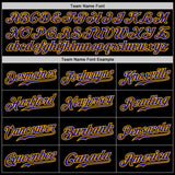 Custom Black Dark Purple-Gold Authentic Baseball Jersey