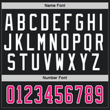 Custom Black Hot Pink-White Hockey Jersey