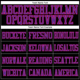 Custom Black Hot Pink-Purple Mesh Authentic Football Jersey