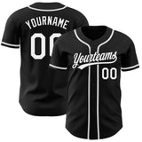 Custom Black White Authentic Baseball Jersey