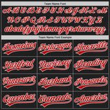 Custom Black Red-White Authentic Baseball Jersey