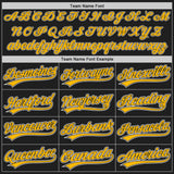 Custom Black Gold-White Authentic Baseball Jersey
