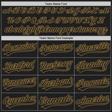 Custom Black Black-Old Gold Authentic Baseball Jersey