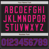 Custom Black Purple-Hot Pink Authentic Baseball Jersey