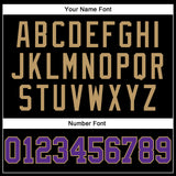 Custom Black Old Gold Pinstripe Purple-Old Gold Authentic Basketball Jersey