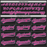 Custom Black White Pinstripe Pink-Light Blue Authentic Baseball Jersey