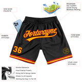 Custom Black Gold-Red Authentic Throwback Basketball Shorts