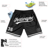 Custom Black White Authentic Throwback Basketball Shorts