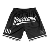 Custom Black White Authentic Throwback Basketball Shorts