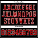Custom Black Red Pinstripe White Authentic Basketball Jersey