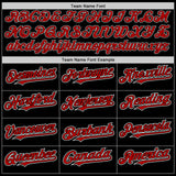 Custom Black Red-White Authentic Baseball Jersey