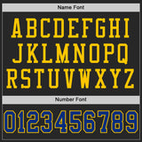 Custom Black Royal-Yellow Mesh Authentic Football Jersey