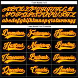 Custom Black Yellow-Orange Hockey Lace Neck Jersey