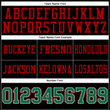 Custom Black Kelly Green-Red Authentic Football Jersey