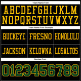 Custom Black Green-Gold Authentic Football Jersey