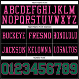 Custom Black Kelly Green-Pink Authentic Football Jersey