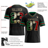 Custom Black Vintage Mexican Flag Kelly Green Red-City Cream Authentic Football Jersey