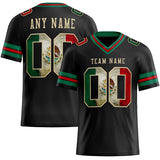 Custom Black Vintage Mexican Flag Kelly Green Red-City Cream Authentic Football Jersey