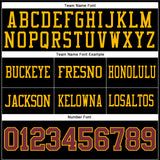 Custom Black Burgundy-Gold Authentic Football Jersey