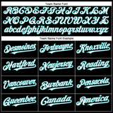 Custom Black White-Teal Authentic Baseball Jersey