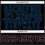 Custom Black Electric Blue-Orange Authentic Baseball Jersey
